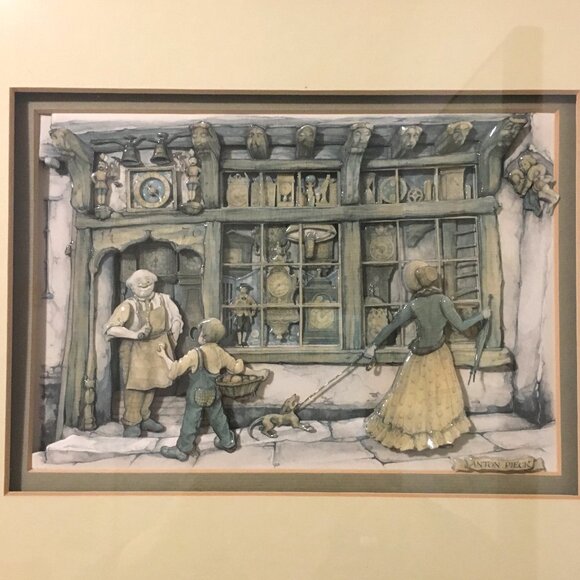 Handmade Paper Tole Professionally Framed Anton Pieck Print - Picture 2 of 13